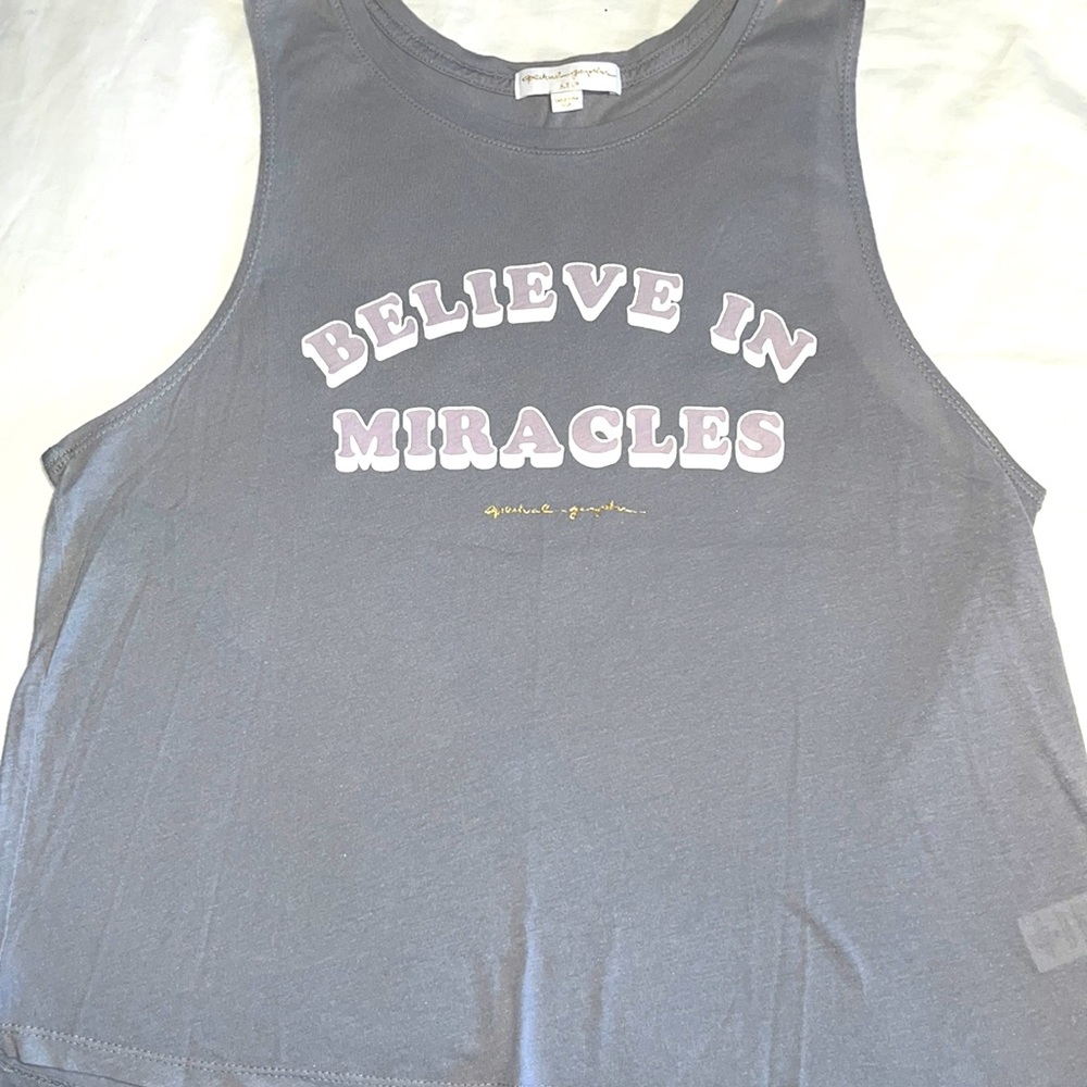 Spiritual Gangster Tank Top “Believe in Miracles” Size Medium. Like new.